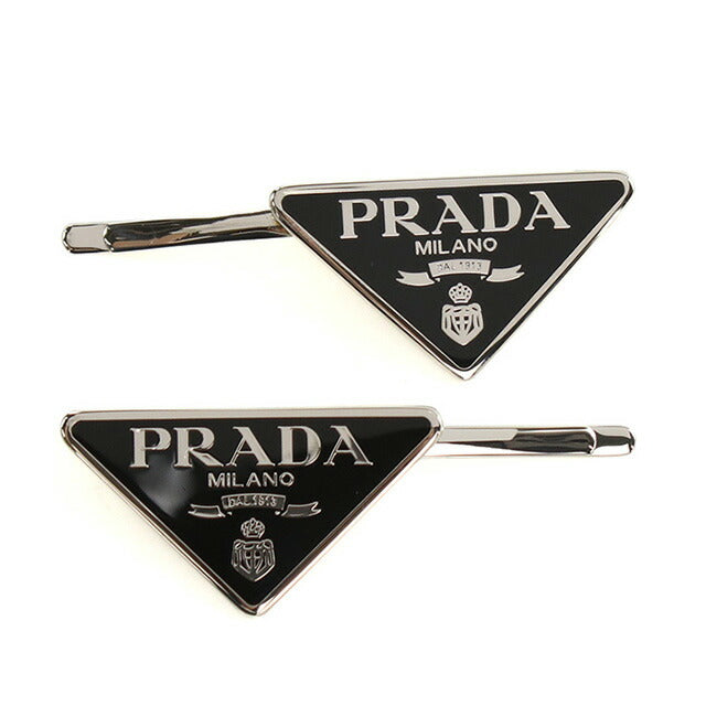 PRADA ヘアクリップ 黒 プラダ ヘアクリップ レディース ブランド PRADA 1IF051