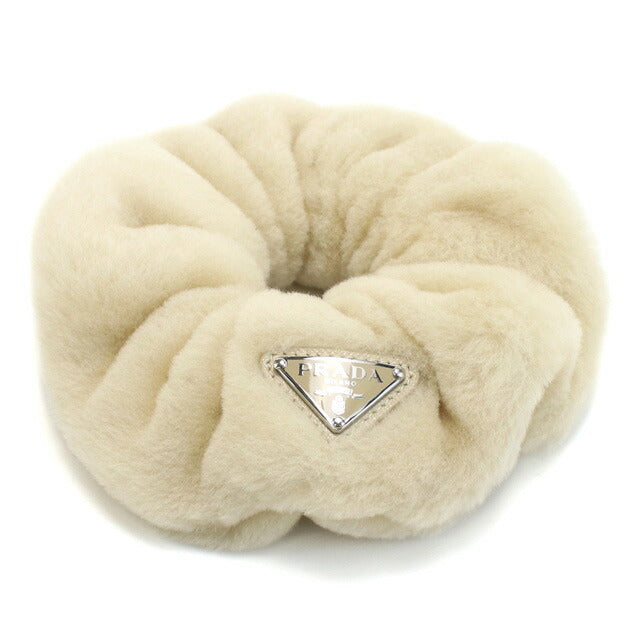 プラダ シュシュ レディース ブランド MONTONE ファー イタリア 1IF131 ECRU ベージュ系 ヘアアクセサリー PRA1IF131011