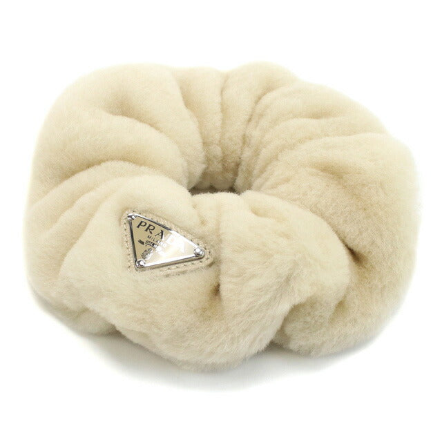 プラダ シュシュ レディース ブランド MONTONE ファー イタリア 1IF131 ECRU ベージュ系 ヘアアクセサリー PRA1IF131011