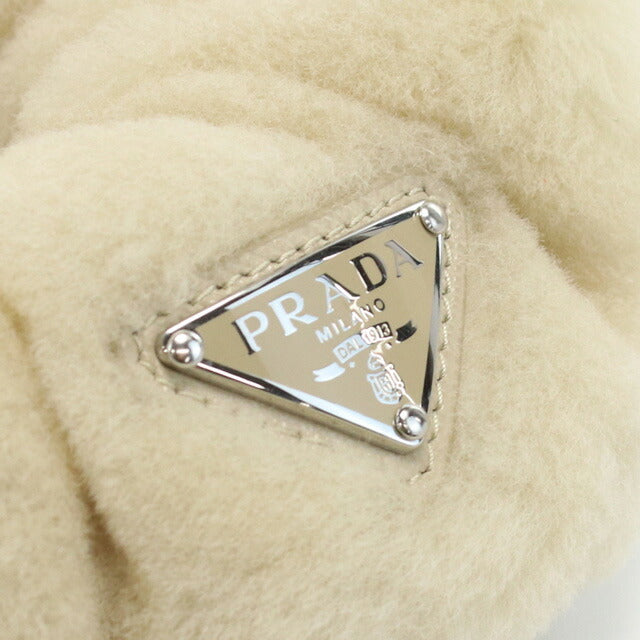 プラダ シュシュ レディース ブランド MONTONE ファー イタリア 1IF131 ECRU ベージュ系 ヘアアクセサリー PRA1IF131011