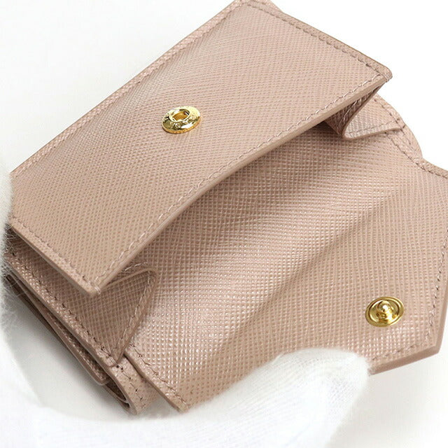 PRADA ベージュ 三つ折り財布 プラダ PRADA 財布 三つ折り財布 折りたたみ財布 小銭入れ付き