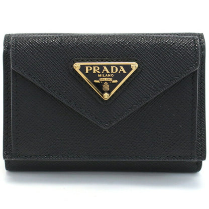 プラダ 三折財布小銭入付き レディース ブランド SAFFIANO TRIANGOLO レザー イタリア 1MH021 NERO ブラック 財布 PRA1MH021051