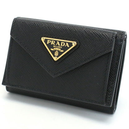 プラダ 三折財布小銭入付き レディース ブランド SAFFIANO TRIANGOLO レザー イタリア 1MH021 NERO ブラック 財布 PRA1MH021051