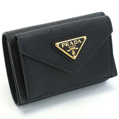 プラダ 三折財布小銭入付き レディース ブランド SAFFIANO TRIANGOLO レザー イタリア 1MH021 NERO ブラック 財布 PRA1MH021051