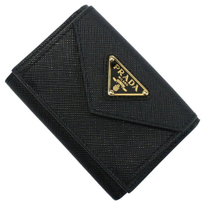 プラダ 三折財布小銭入付き レディース ブランド SAFFIANO TRIANGOLO レザー イタリア 1MH021 NERO ブラック 財布 PRA1MH021051
