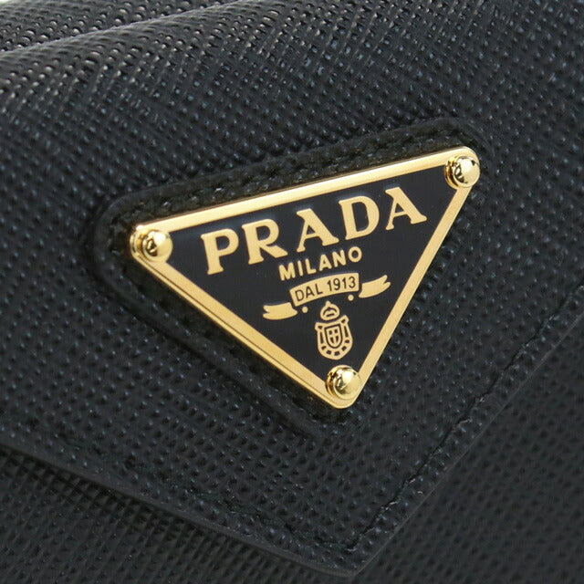 プラダ 三折財布小銭入付き レディース ブランド SAFFIANO TRIANGOLO レザー イタリア 1MH021 NERO ブラック 財布 PRA1MH021051