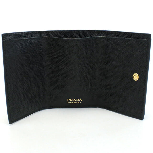 プラダ 三折財布小銭入付き レディース ブランド SAFFIANO TRIANGOLO レザー イタリア 1MH021 NERO ブラック 財布 PRA1MH021051