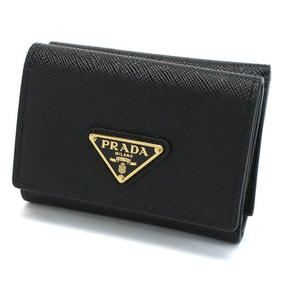 プラダ 三折財布小銭入付き レディース ブランド SAFFIANO TRIANGOLO レザー イタリア 1MH042 NERO ブラック 財布 PRA1MH042021