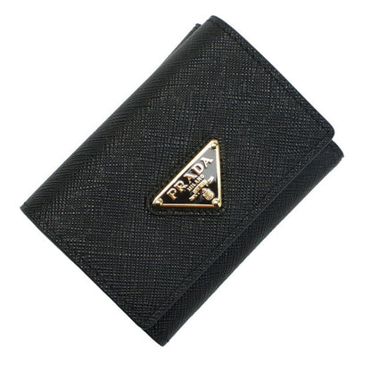 プラダ 三折財布小銭入付き レディース ブランド SAFFIANO TRIANGOLO レザー イタリア 1MH042 NERO ブラック 財布 PRA1MH042021