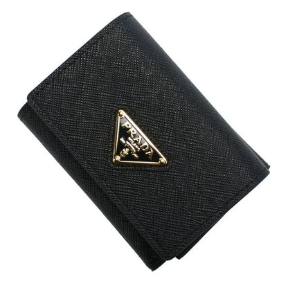 プラダ 三折財布小銭入付き レディース ブランド SAFFIANO TRIANGOLO レザー イタリア 1MH042 NERO ブラック 財布 PRA1MH042021