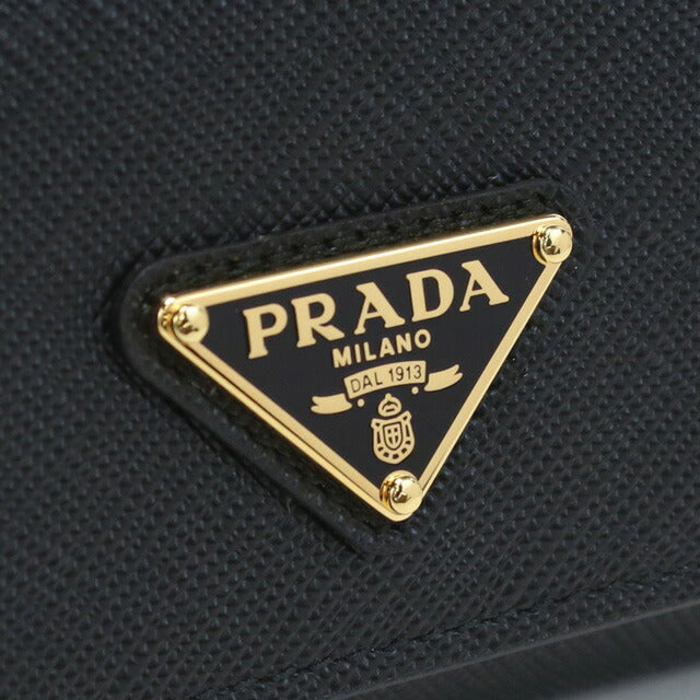 プラダ 三折財布小銭入付き レディース ブランド SAFFIANO TRIANGOLO レザー イタリア 1MH042 NERO ブラック 財布 PRA1MH042021