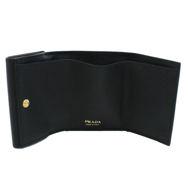 プラダ 三折財布小銭入付き レディース ブランド SAFFIANO TRIANGOLO レザー イタリア 1MH042 NERO ブラック 財布 PRA1MH042021