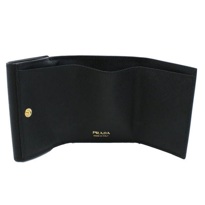 プラダ 三折財布小銭入付き レディース ブランド SAFFIANO TRIANGOLO レザー イタリア 1MH042 NERO ブラック 財布 PRA1MH042021