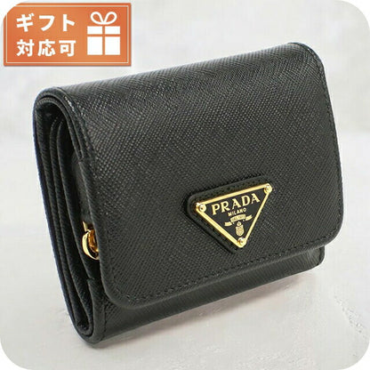 プラダ 三折財布小銭入付き レディース ブランド PRADA イタリア 1MH044 NERO ブラック 財布 PRA1MH044011