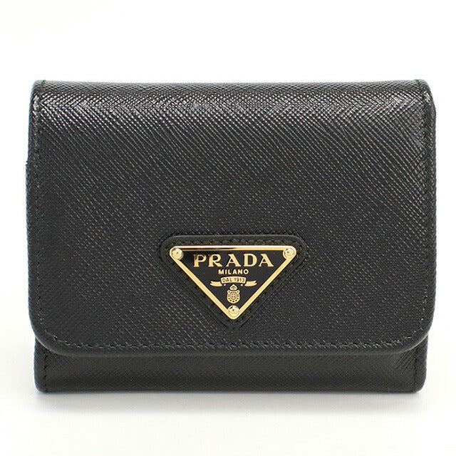 プラダ 三折財布小銭入付き レディース ブランド PRADA イタリア 1MH044 NERO ブラック 財布 PRA1MH044011