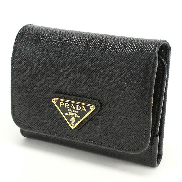 プラダ 三折財布小銭入付き レディース ブランド PRADA イタリア 1MH044 NERO ブラック 財布 PRA1MH044011