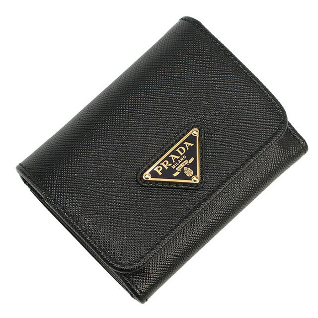 プラダ 三折財布小銭入付き レディース ブランド PRADA イタリア 1MH044 NERO ブラック 財布 PRA1MH044011