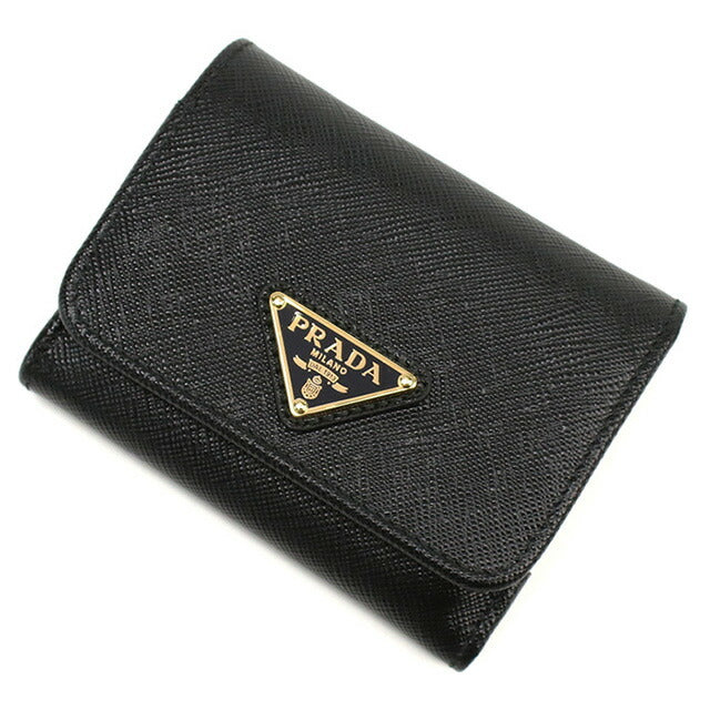 プラダ 三折財布小銭入付き レディース ブランド PRADA イタリア 1MH044 NERO ブラック 財布 PRA1MH044011