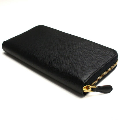 プラダ 長財布ラウンドファスナー レディース ブランド SAFFIANO METAL ORO レザー イタリア 1ML506 NERO　ブラック 財布 PRA1ML50601