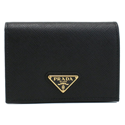 プラダ 二折財布小銭入付き レディース ブランド SAFFIANO TRIANGOLO レザー イタリア 1MV021 NERO ブラック 財布 PRA1MV021031