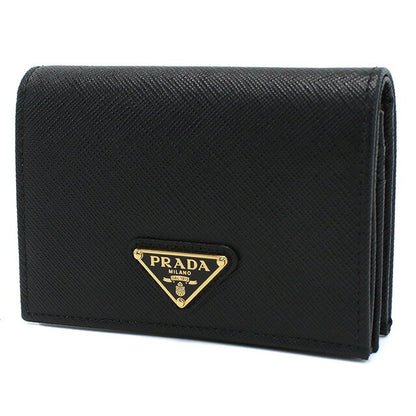 プラダ 二折財布小銭入付き レディース ブランド SAFFIANO TRIANGOLO レザー イタリア 1MV021 NERO ブラック 財布 PRA1MV021031