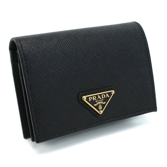 プラダ 二折財布小銭入付き レディース ブランド SAFFIANO TRIANGOLO レザー イタリア 1MV021 NERO ブラック 財布 PRA1MV021031