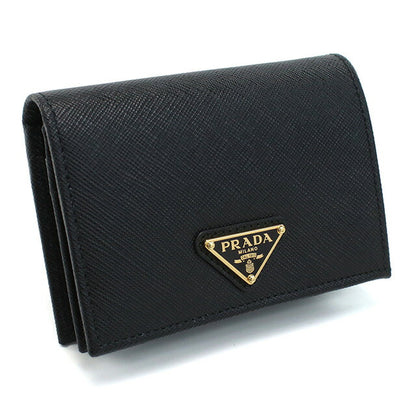 プラダ 二折財布小銭入付き レディース ブランド SAFFIANO TRIANGOLO レザー イタリア 1MV021 NERO ブラック 財布 PRA1MV021031