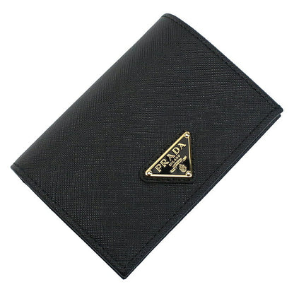 プラダ 二折財布小銭入付き レディース ブランド SAFFIANO TRIANGOLO レザー イタリア 1MV021 NERO ブラック 財布 PRA1MV021031