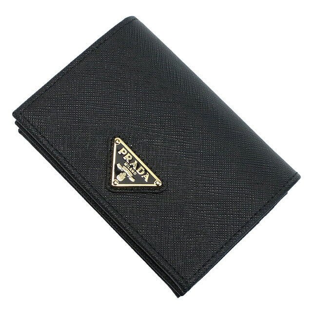 プラダ 二折財布小銭入付き レディース ブランド SAFFIANO TRIANGOLO レザー イタリア 1MV021 NERO ブラック 財布 PRA1MV021031