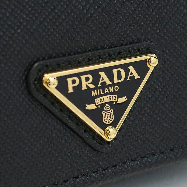 プラダ 二折財布小銭入付き レディース ブランド SAFFIANO TRIANGOLO レザー イタリア 1MV021 NERO ブラック 財布 PRA1MV021031