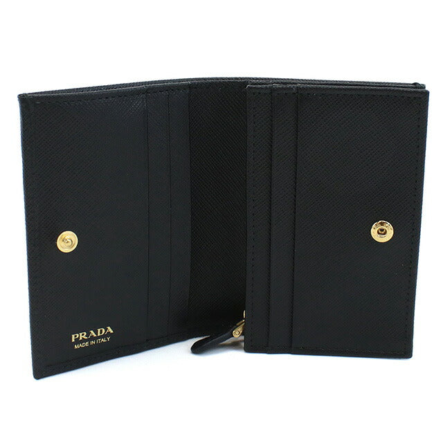 プラダ 二折財布小銭入付き レディース ブランド SAFFIANO TRIANGOLO レザー イタリア 1MV021 NERO ブラック 財布 PRA1MV021031