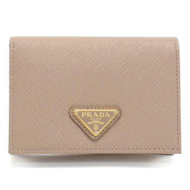 プラダ 二折財布小銭入付き レディース ブランド PRADA SAFFIANO TRIANGOLO レザー イタリア 1MV021 CIPRIA ピンク系 財布 PRA1MV021041
