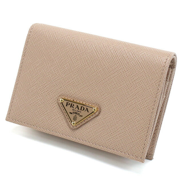 プラダ 二折財布小銭入付き レディース ブランド PRADA SAFFIANO TRIANGOLO レザー イタリア 1MV021 CIPRIA ピンク系 財布 PRA1MV021041