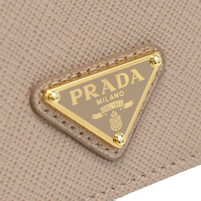 プラダ 二折財布小銭入付き レディース ブランド PRADA SAFFIANO TRIANGOLO レザー イタリア 1MV021 CIPRIA ピンク系 財布 PRA1MV021041