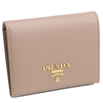 プラダ 二つ折り財布 レディース SAFFIANO METAL レザー イタリア 1MV204 CIPRIA ベージュ系 財布 PRA1MV204061