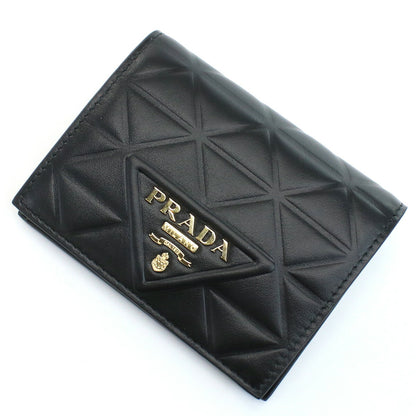 プラダ 二折財布小銭入付き レディース SOFT CALF TRIANGO レザー イタリア 1MV204 NERO ブラック 財布 PRA1MV204121