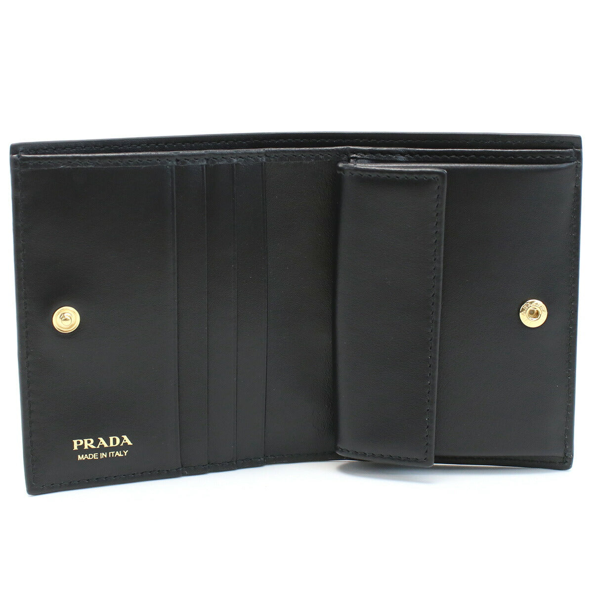 プラダ 二折財布小銭入付き レディース SOFT CALF TRIANGO レザー イタリア 1MV204 NERO ブラック 財布 PRA1MV204121