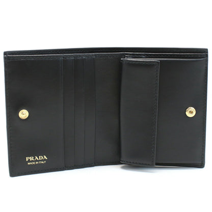 プラダ 二折財布小銭入付き レディース SOFT CALF TRIANGO レザー イタリア 1MV204 NERO ブラック 財布 PRA1MV204121