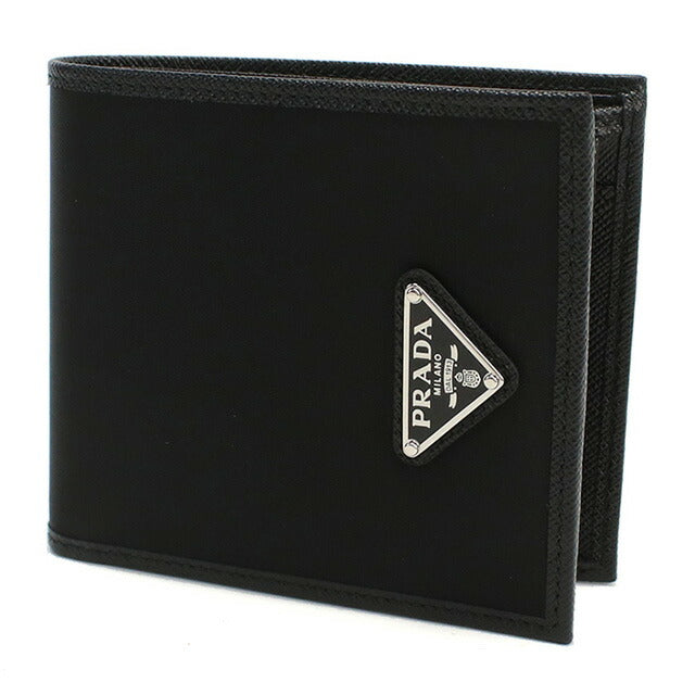 プラダ 二折財布小銭入付き メンズ ブランド PRADA イタリア 2MO738 NERO ブラック 財布 PRA2MO738141