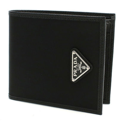 プラダ 二折財布小銭入付き メンズ ブランド PRADA イタリア 2MO738 NERO ブラック 財布 PRA2MO738141
