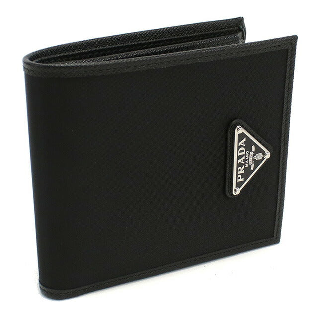 プラダ 二折財布小銭入付き メンズ ブランド PRADA イタリア 2MO738 NERO ブラック 財布 PRA2MO738141
