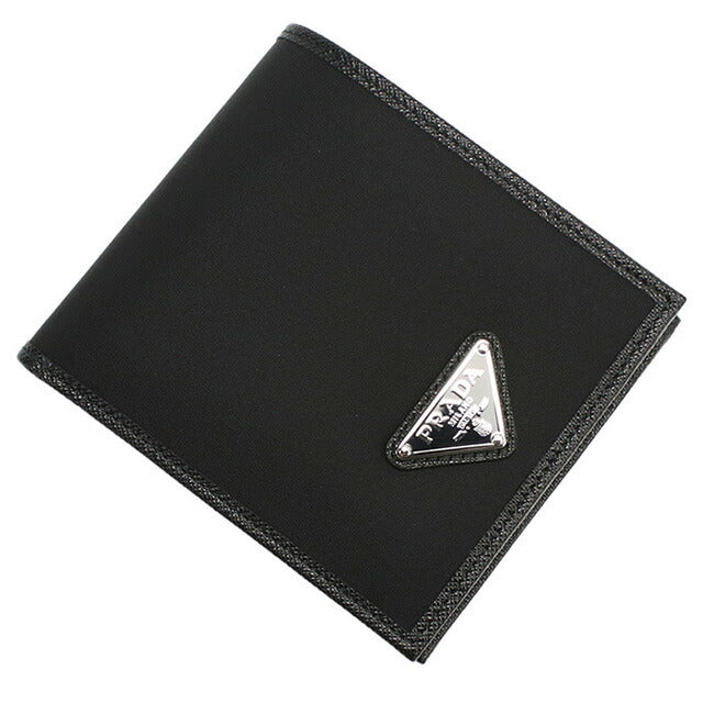 プラダ 二折財布小銭入付き メンズ ブランド PRADA イタリア 2MO738 NERO ブラック 財布 PRA2MO738141