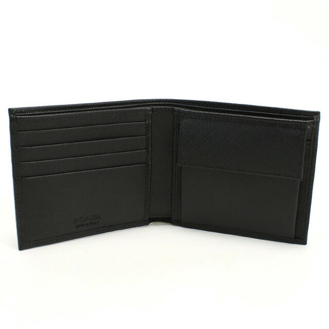 プラダ 二折財布小銭入付き メンズ ブランド PRADA イタリア 2MO738 NERO ブラック 財布 PRA2MO738141