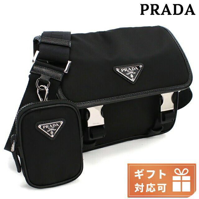 プラダ 斜め掛けショルダーバッグ メンズ ブランド TESSUTO+SAFFIANO ナイロン イタリア 2VD034 NERO ブラック バッグ PRA2VD034011