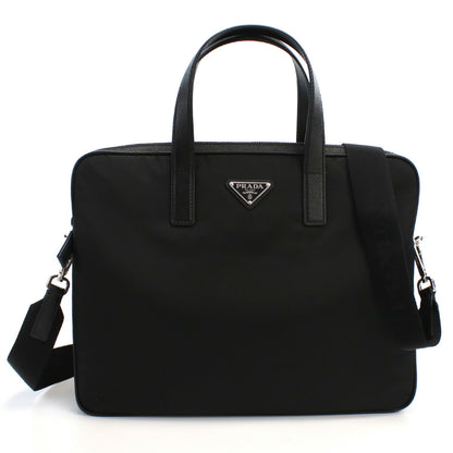 プラダ ブリーフケース メンズ TESSUTO+SAFFIANO ナイロン レザー イタリア 2VE368 NERO ブラック バッグ PRA2VE368021