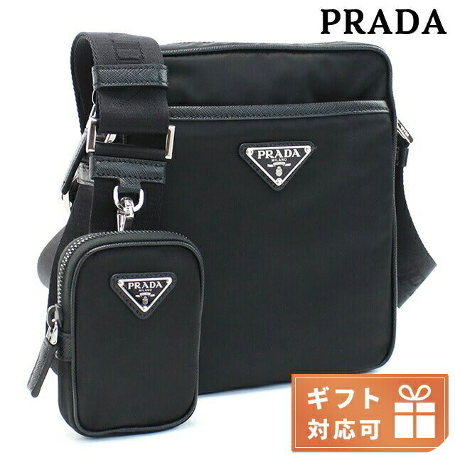 プラダ 斜め掛け ショルダーバッグ メンズ ブランド PRADA TESSUTO+SAFFIANO ナイロン イタリア 2VH112 NERO ブラック バッグ PRA2VH112041