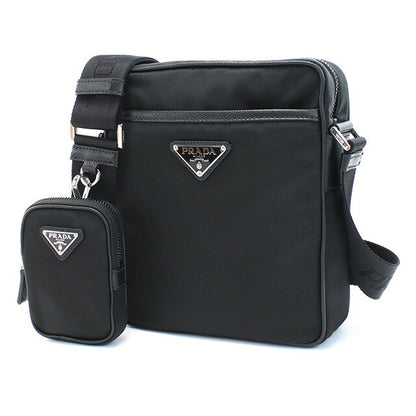 プラダ 斜め掛け ショルダーバッグ メンズ ブランド PRADA TESSUTO+SAFFIANO ナイロン イタリア 2VH112 NERO ブラック バッグ PRA2VH112041