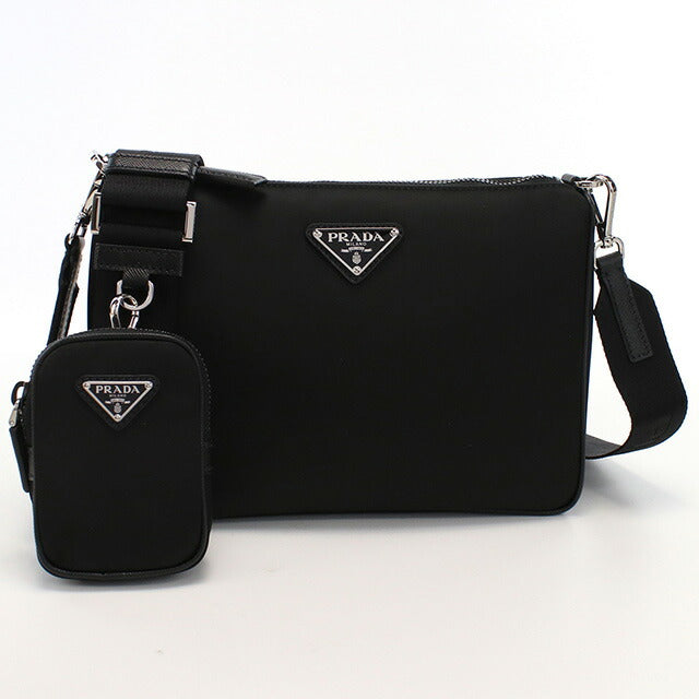プラダ 斜め掛けショルダーバッグ メンズ ブランド TESSUTO+SAFFIANO ナイロン イタリア 2VH113 NERO ブラック バッグ PRA2VH113021