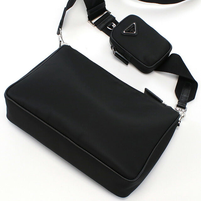 プラダ 斜め掛けショルダーバッグ メンズ ブランド TESSUTO+SAFFIANO ナイロン イタリア 2VH113 NERO ブラック バッグ PRA2VH113021