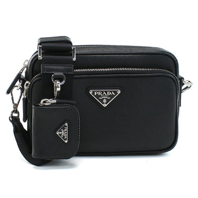 プラダ 斜め掛け ショルダーバッグ メンズ ブランド PRADA SAFFIANO TRAVEL レザー イタリア 2VH170 NERO ブラック バッグ PRA2VH170011